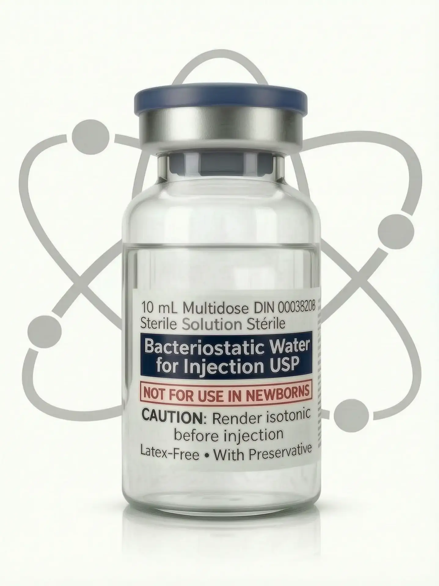 Bacteriostatic Water 10mL — Kinetic Compounds Kinetic Compounds Bacteriostatic Water 10mL sterile diluent vial for research peptide reconstitution