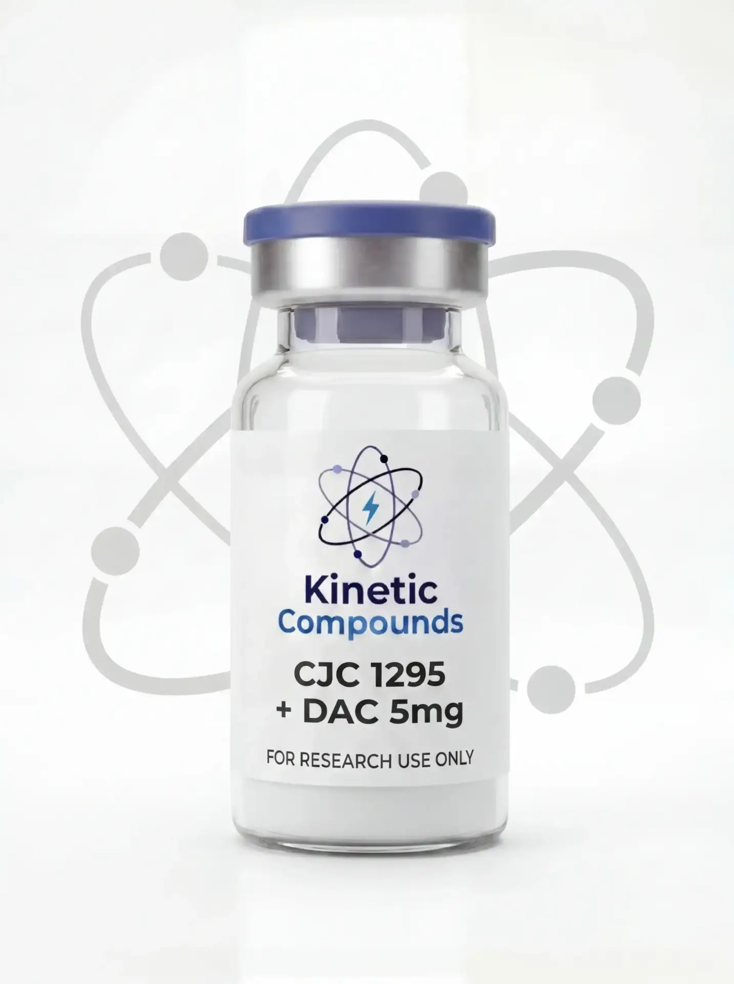 CJC-1295 with DAC 5mg — Kinetic Compounds Kinetic Compounds CJC-1295 with DAC 5mg lyophilized research peptide vial label