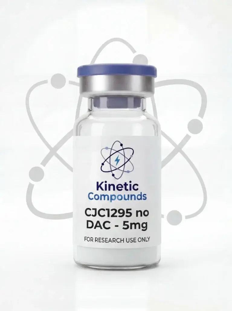 Kinetic Compounds CJC-1295 without DAC Mod GRF 1-29 10mg lyophilized research peptide vial label