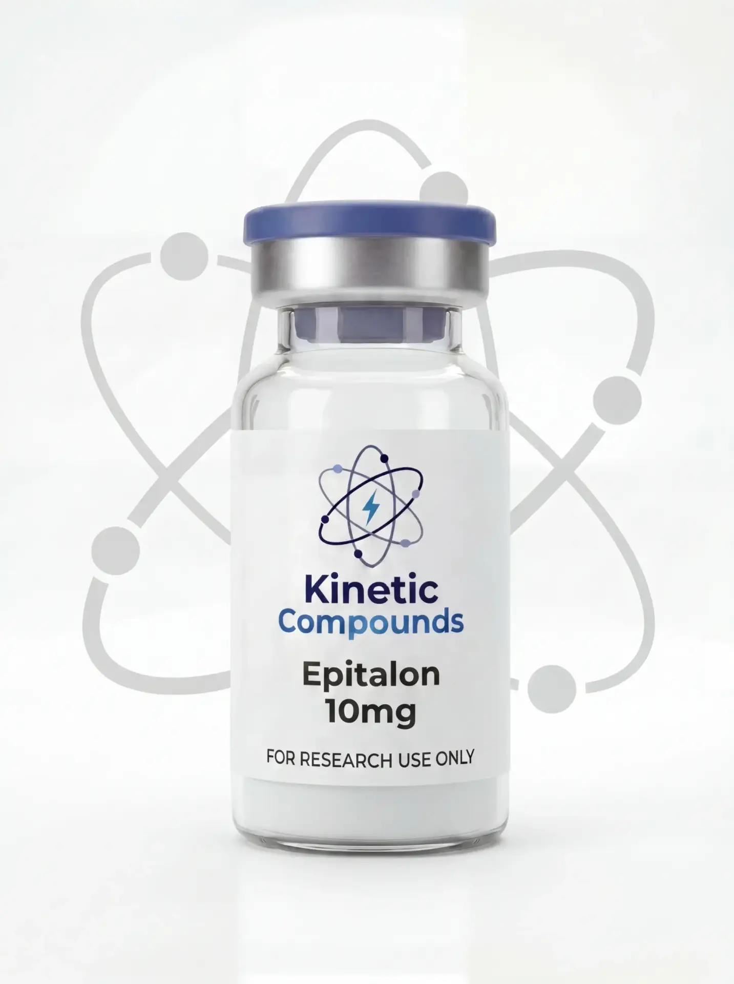 Epitalon 10mg — Kinetic Compounds Kinetic Compounds Epitalon 10mg lyophilized research peptide vial label
