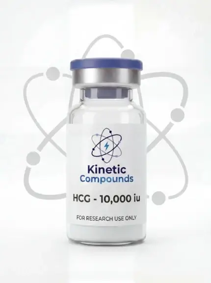 Kinetic Compounds HCG research-grade synthetic glycoprotein research compound vial label