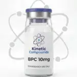 Kinetic Compounds BPC-157 10mg lyophilized research peptide vial label