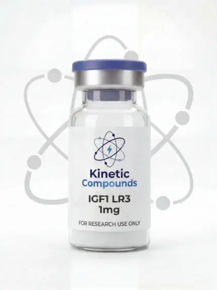 Kinetic Compounds IGF-1 LR3 1mg lyophilized recombinant research protein vial label