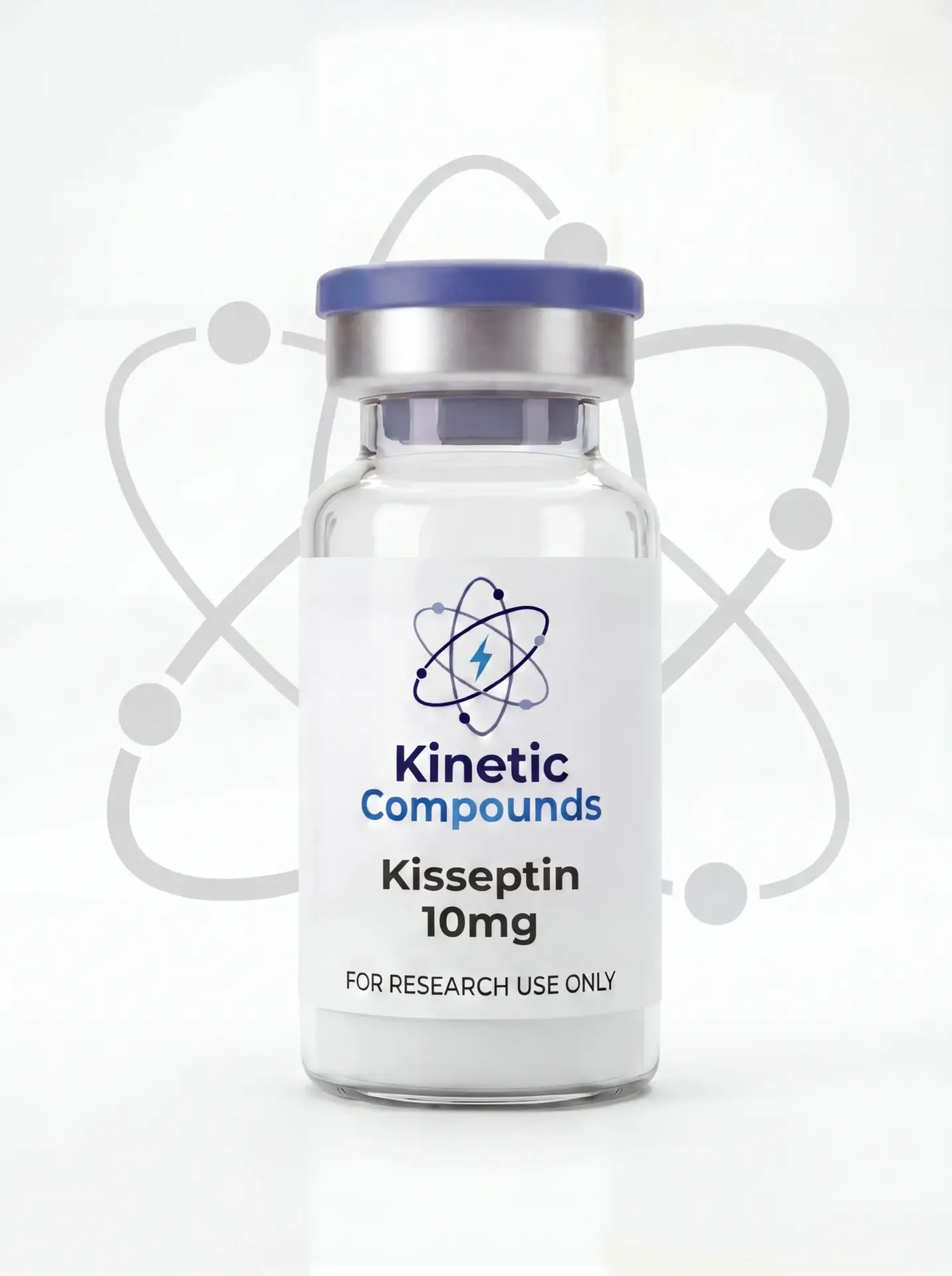 Kisspeptin-10 10mg — Kinetic Compounds Kinetic Compounds Kisspeptin 10mg lyophilized research peptide vial label