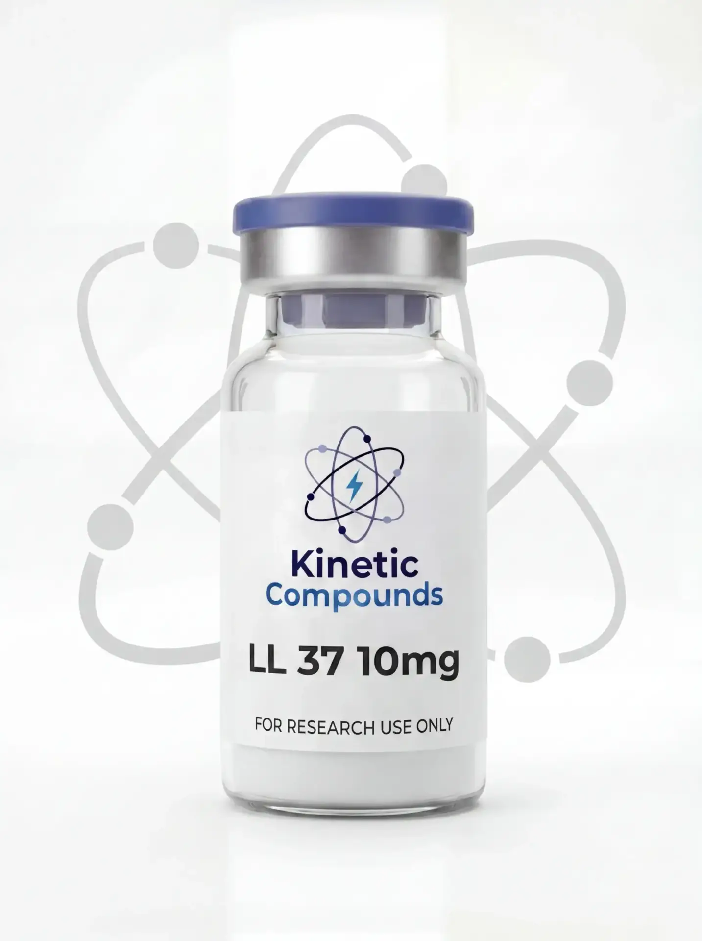 LL-37 10mg — Kinetic Compounds LL-37 is a synthetic human cathelicidin-derived peptide composed of 37 amino acids. Extensively studied in preclinical research for its role in antimicrobial activity, immune modulation, and tissue repair pathways. Lyophilized powder, ≥99% purity, third-party tested. For laboratory and research use only — not for human consumption.