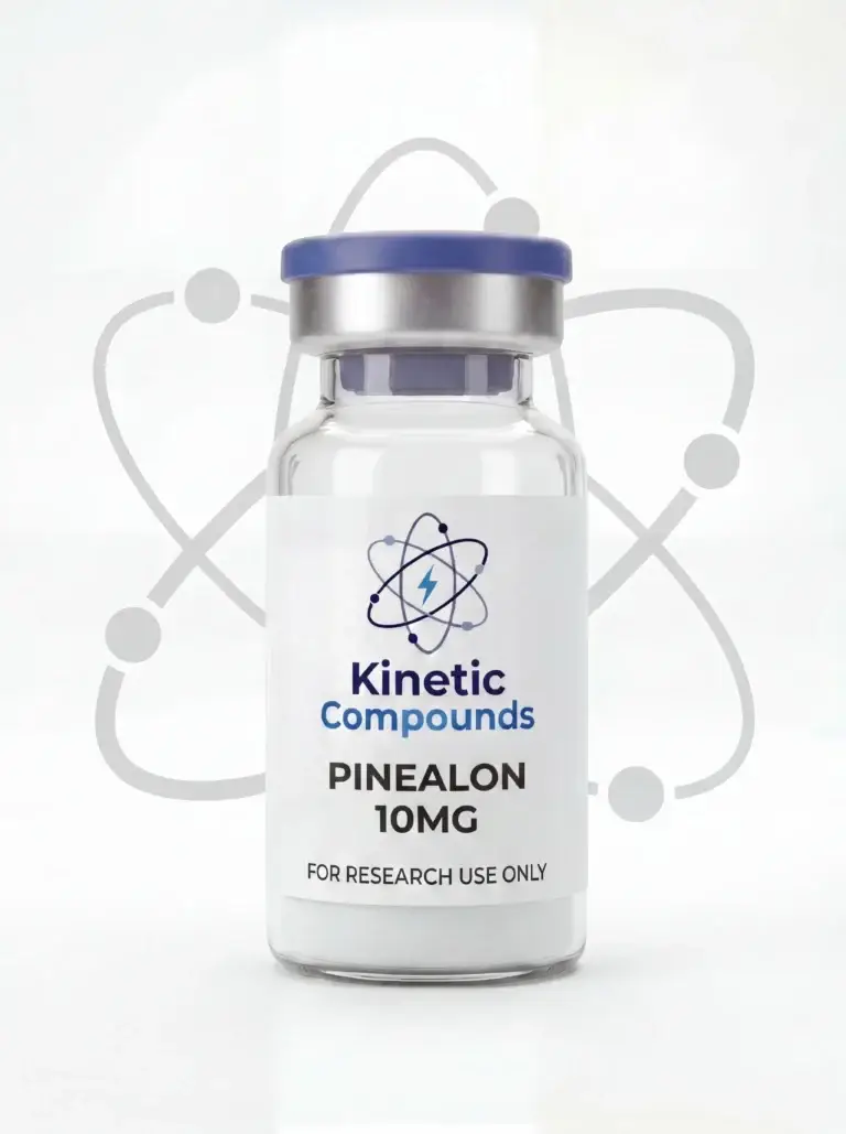 Kinetic Compounds Pinealon 10mg lyophilized research peptide vial label