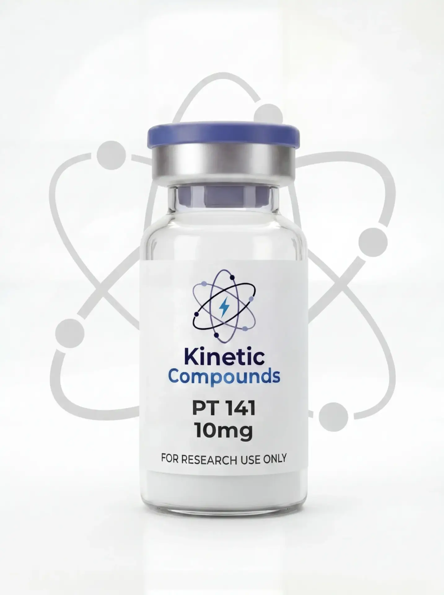 PT-141 10mg — Kinetic Compounds Kinetic Compounds PT-141 10mg lyophilized melanocortin research peptide vial label