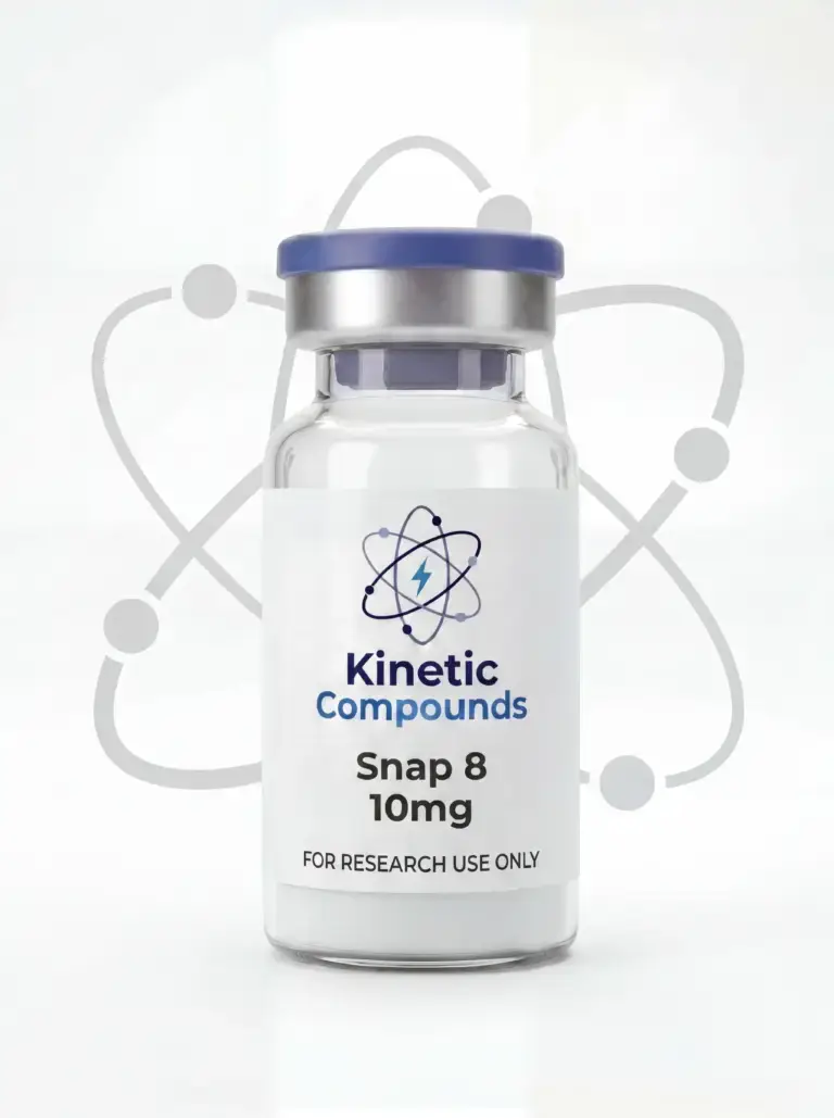 Kinetic Compounds SNAP-8 Acetyl Octapeptide-3 10mg lyophilized research peptide vial label