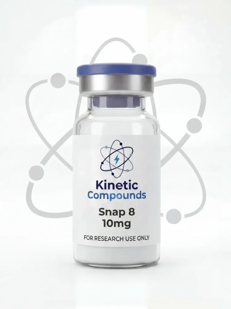 Kinetic Compounds SNAP-8 Acetyl Octapeptide-3 10mg lyophilized research peptide vial label